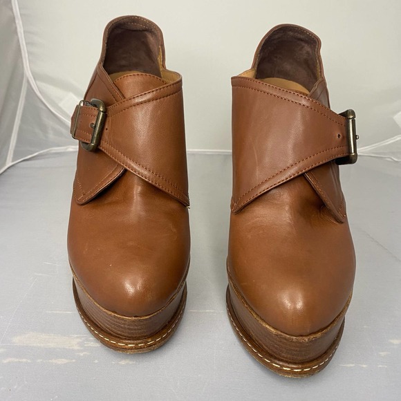 Giampaolo Viozzi Brown Leather Platform Bootie 38 - Picture 2 of 8